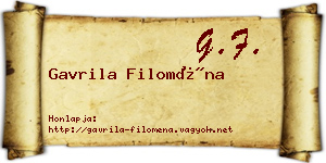 Gavrila Filoména névjegykártya